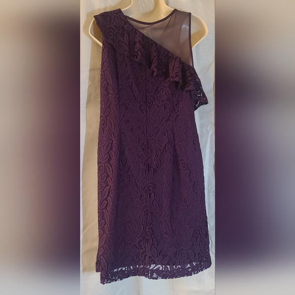 Roz & Ali 10P Purple Coctail Dress - Picture 3 of 4